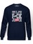 Only God Can Judge Me Fck Ju Ce Baskılı İndigo Mavi Lacivert Erkek Örme Sweatshirt Uzun kol 1