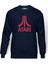 Atari Logo Baskılı İndigo Mavi Lacivert Erkek Örme Sweatshirt Uzun kol 1