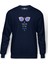 Take Me To The Ocean Gözlük Baskılı İndigo Mavi Lacivert Erkek Örme Sweatshirt Uzun kol 1