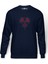 Nükleer Baskılı İndigo Mavi Lacivert Erkek Örme Sweatshirt Uzun kol 1