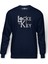 And Key All Keys LockeKey TT Baskılı İndigo Mavi Lacivert Erkek Örme Sweatshirt Uzun kol 1