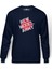 New Model Army Baskılı İndigo Mavi Lacivert Erkek Örme Sweatshirt Uzun kol 1
