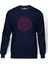 World Maze Labirent Baskılı İndigo Mavi Lacivert Erkek Örme Sweatshirt Uzun kol 1