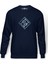 Machine Head Baskılı İndigo Mavi Lacivert Erkek Örme Sweatshirt Uzun kol 1