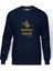 OSMANLI TORUNU TUGRA 1453 Baskılı İndigo Mavi Lacivert Erkek Örme Sweatshirt Uzun kol 1