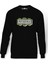 Beetlejuice Logo Baskılı Siyah Erkek Örme Sweatshirt Uzun kol 1