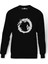 Silhouette Dragon Bearded Baskılı Siyah Erkek Örme Sweatshirt Uzun kol 1