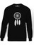 Silhouette Dreamcatcher Baskılı Siyah Erkek Örme Sweatshirt Uzun kol 1
