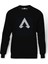 Apex Logo Baskılı Siyah Erkek Örme Sweatshirt Uzun kol 1