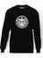 H I E L D Baskılı Siyah Erkek Örme Sweatshirt Uzun kol 1