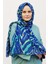 Stella Zebra Desen Şal Mavi Mint 70X180CM 1