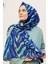 Stella Zebra Desen Şal Mavi Mint 70X180CM 2