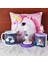 Unicorn Işıklı Biblo Masa Gece Lambası Unicorn Puf Yastık Kalemlik Unicorn Kupa Hediye Seti 1