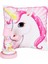 Unicorn Işıklı Biblo Masa Gece Lambası Unicorn Puf Yastık Hediye Seti 1