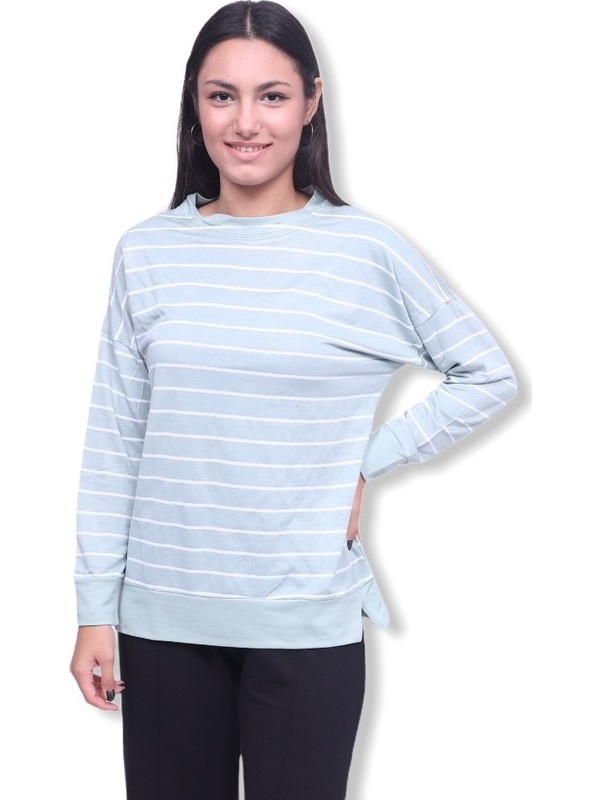 Elifnur Mavi Beyaz Cizgili Sweatshirt Fiyati Taksit Secenekleri