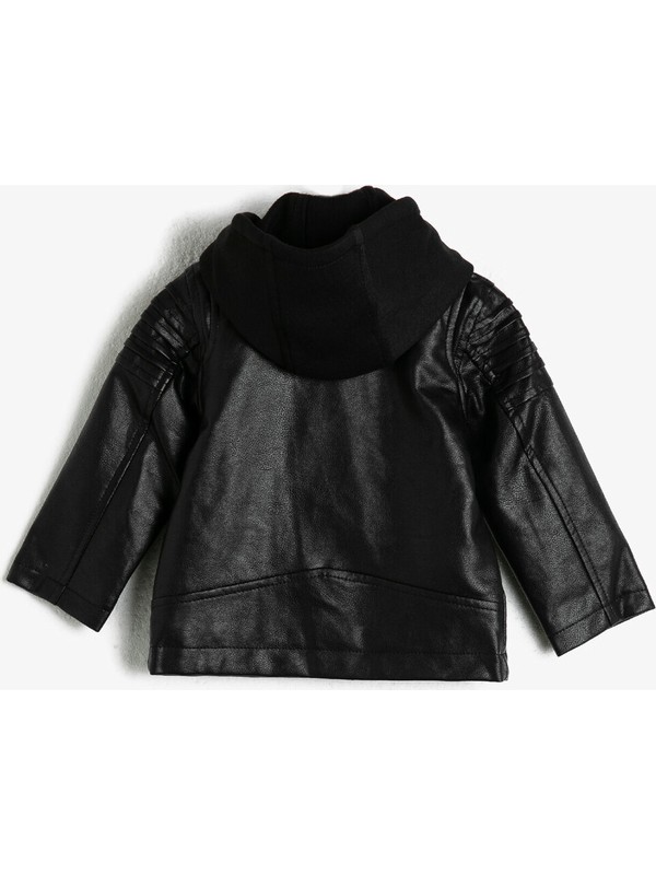 Koton Erkek Çocuk Kapüsonlu Fermuarli Cepli Suni Deri Koton Erkek Çocuk Kapüsonlu Fermuarli Cepli Suni Deri