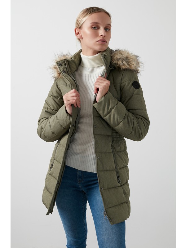 Only Onlluna Cikarilabilir Kapusonlu Uzun Sisme Mont Kadin Fiyati