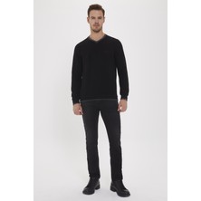 Lee Cooper Newdwade Erkek V Yaka Sweatshirt Siyah