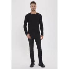 Lee Cooper Newwaffle Erkek %100 Pamuk Patli Sweatshirt Siyah