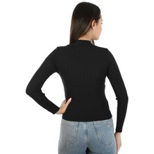 Sarita Dik Yaka Kadın Triko Basic