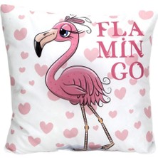 Hediyekanalı Flamingo Puf Yastık Flamingo Tasarımlı Ahşap Kutulu Kupa Hediye Seti