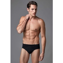 Eros %100 Pamuk Erkek Siyah 2'li Geniş Kenar Slip 034