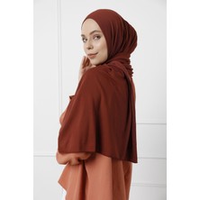 Schaless Likralı Penye Viskon Şal 70x180cm - Kiremit