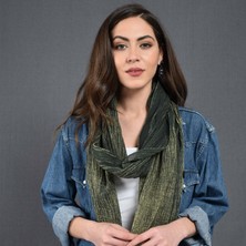 Dosimira Kadın Nefti Yeşil Denim Taşlama Fular