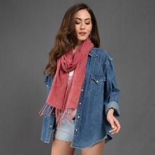 Dosimira Kadın Fuşya Denim Taşlama Fular