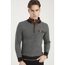 Dewberry 1039 Erkek Sweatshirt Siyah Beyaz