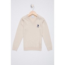 U.S. Polo Assn. Kız Çocuk Beyaz Basic Triko Kazak 50210677-VR071