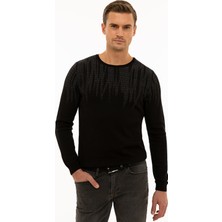 Pierre Cardin Erkek Siyah Slim Fit Triko Kazak 50227828-VR046