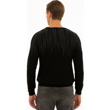 Pierre Cardin Erkek Siyah Slim Fit Triko Kazak 50227828-VR046