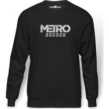 Tshirthane Metro Exodus Logo Baskılı Erkek Örme Sweatshirt Uzun Kol