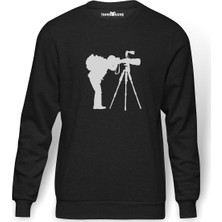 Tshirthane Silhouette Photography Baskılı Erkek Örme Sweatshirt Uzun Kol