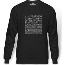 Tshirthane 14 Mart Dünya Pi Günü Pi Baskılı Erkek Örme Sweatshirt Uzun Kol