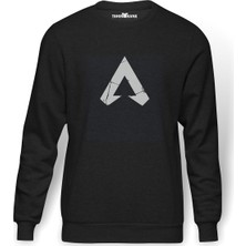 Tshirthane Apex Logo Baskılı Erkek Örme Sweatshirt Uzun Kol