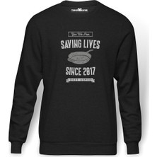 Tshirthane Pubg Yes We Pan Baskılı Erkek Örme Sweatshirt Uzun Kol