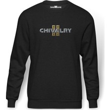 Tshirthane Chivalry Logo S Baskılı Erkek Örme Sweatshirt Uzun Kol