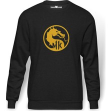 Tshirthane Mortal Kombat Baskılı Erkek Örme Sweatshirt Uzun Kol