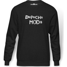 Tshirthane Mode Logo Vinyl Decal Sticker Baskılı Erkek Örme Sweatshirt Uzun Kol