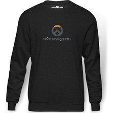 Tshirthane Icons Transparent Emblem Overwatch 2 Baskılı Erkek Örme Sweatshirt Uzun Kol