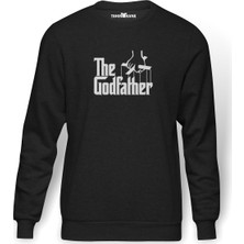 Tshirthane The Godfather Baskılı Erkek Örme Sweatshirt Uzun Kol