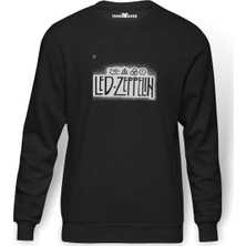 Tshirthane Led Zeppelin Baskılı Erkek Örme Sweatshirt Uzun Kol