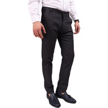 Daniel Voi Poliviskon Likralı Siyah Erkek Slim Fit Pantolon 40