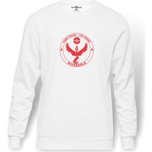 Tshirthane Riverdale Team Volar Pokemon Go Baskılı Beyaz Erkek Örme Sweatshirt Uzun kol