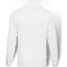 Tshirthane Metallica Baskılı Beyaz Erkek Örme Sweatshirt Uzun kol