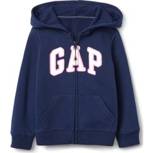 Gap Kız Bebek Logo Kapüşonlu Fleece Sweatshirt