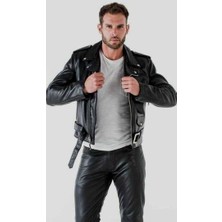 Derimont Deri Falcon Erkek Siyah Deri Ceket