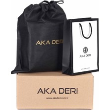 Aka Deri Siyah Timsah Desenli - Deri Çanta 305